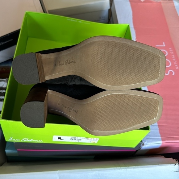 Sam Edelman Womens Osten Suede Stacked Heel Ankle Boots - Picture 3 of 7